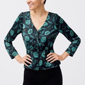 NWT J. Crew Factory Satin Back Crepe Button-Front Blouse
